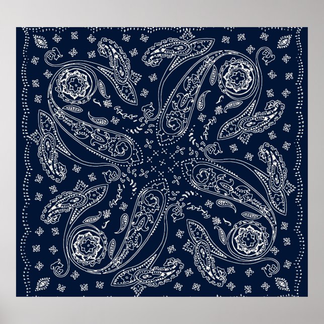Poster Bohemian Paisley Vintage Print (Devant)