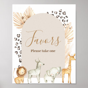 Poster Boho Animaux Baby shower Aquarelle Favoriser le si
