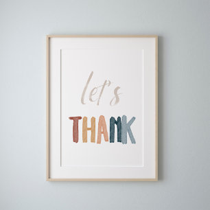 Poster Boho aquarelle permet de remercier