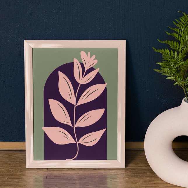 Poster Boho Arch Art Moderne Minimaliste Feuilles Botaniq (Créateur téléchargé)