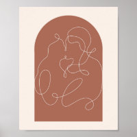 Boho Arch Kisser Ligne linéaire continue Art 1