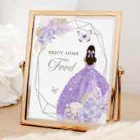 Boho Argent Lilac Géométrique Quinceañera