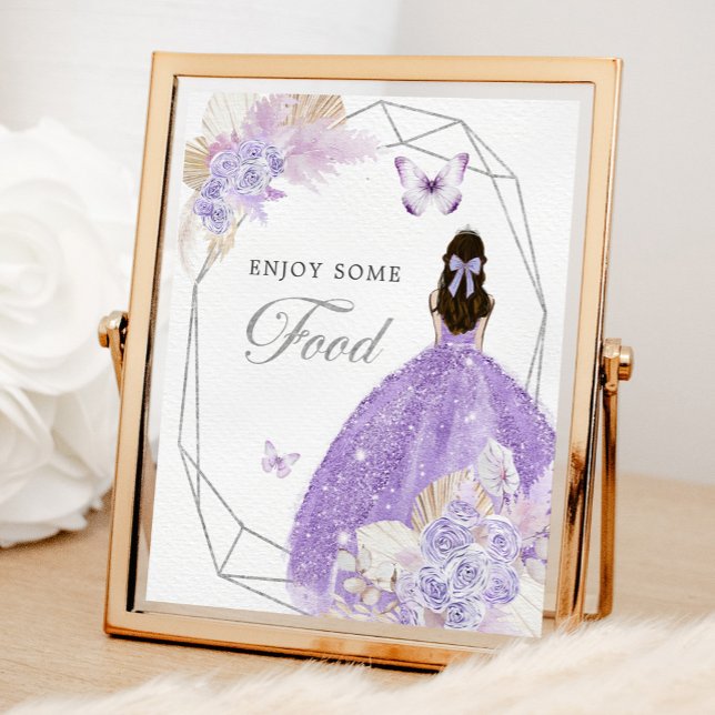 Poster Boho Argent Lilac Géométrique Quinceañera (Créateur téléchargé)
