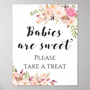 Poster Boho Babies are sweet take a treat Sign