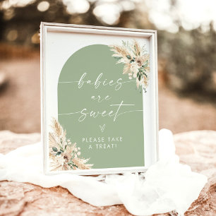 Poster Boho Baby are Sweet Baby shower Dessert Sign