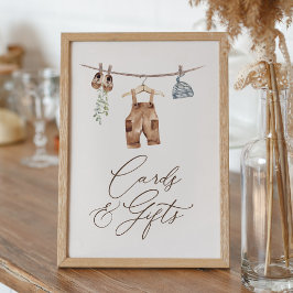 Poster Boho Baby Clothes Garçon Baby shower Cartes et cad