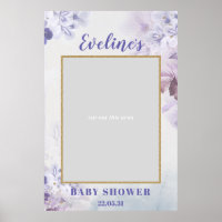Boho baby shower de fleurs pourpres printemps