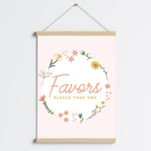 Poster Boho Baby shower Fleur sauvage Faveur