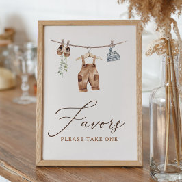 Poster Boho Bébé Vêtements Garçon Baby shower Faveurs Sig