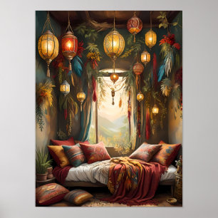 Poster Boho Bliss - Chambre Bohème esthétique