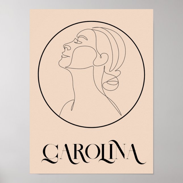 Poster Boho Bohemian Abstrait Minimal Style (Devant)