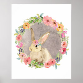 Poster Boho Bunny Rabbit Woodland Nursery