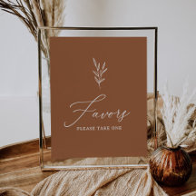 Boho Burnt Orange Fête des mariées Faveurs Signal