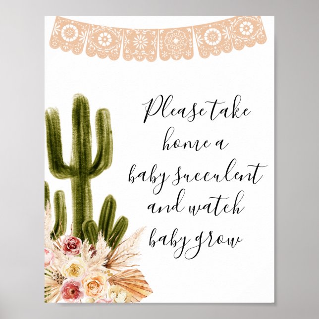 Poster Boho Cactus Gold S'Il Vous Plaît Prendre Un Bébé S (Devant)