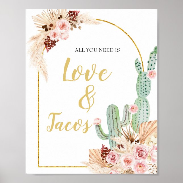 Poster Boho Cactus Taco bout Tout ce dont vous avez besoi (Devant)