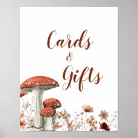 Poster Boho Champignon Floral Cartes & Cadeaux