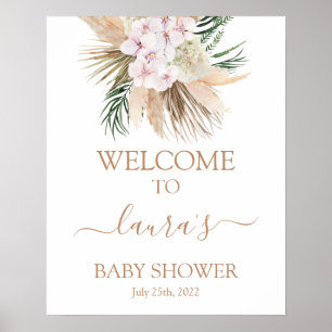 Poster Boho chic Baby shower de palmiers séchés Panneau d