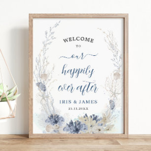 Poster Boho Chic Beach Mariage côtier Bienvenue