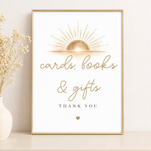 Poster Boho Chic Bébé Soleil Cadeaux Livres Fête Prénatal