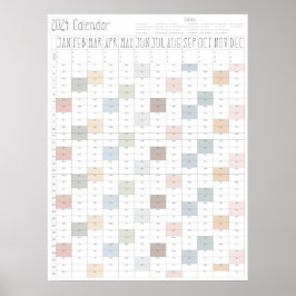 Poster Boho Chic Large 2024 Calendrier mural (vertical)
