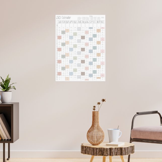 Poster Boho Chic Large 2024 Calendrier mural (vertical) (Salon 3)