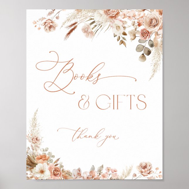 Poster Boho Chic Livres et Baby showers cadeaux (Devant)