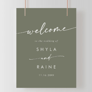 Poster Boho Chic Olive Green do-it-yourself Mariage Affic