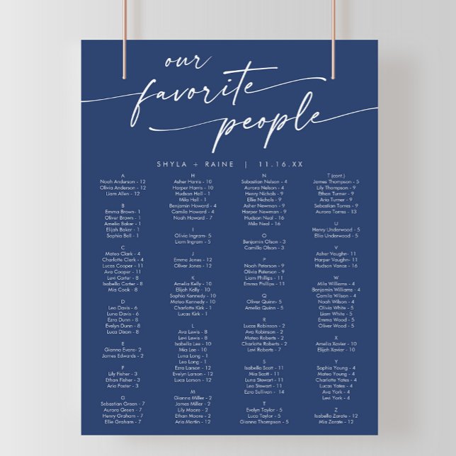 Poster Boho Chic Royal Blue Imprimable Seing Chart (Créateur téléchargé)