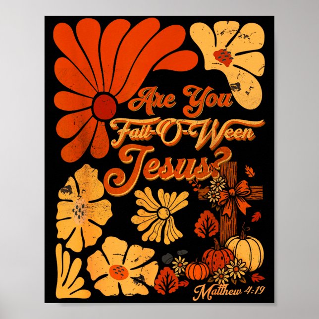 Poster Boho Christian Fall Thanksgiving Are You Fall-o-we (Devant)