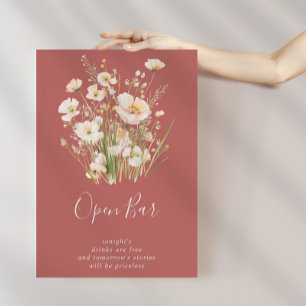 Poster Boho classique Blush Fleur sauvage Mariage Open Ba