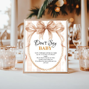 Poster Boho coutie tarte ne pas dire le baby shower bébé