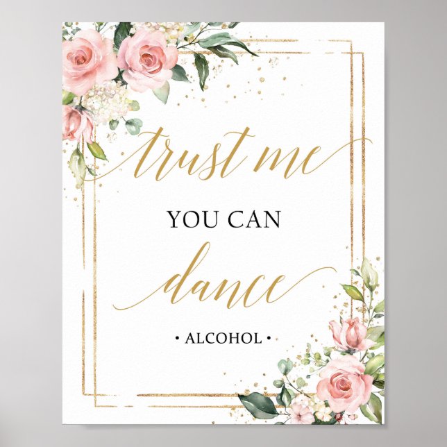 Poster Boho croyez-moi, vous pouvez danser signe rose cla (Devant)
