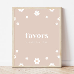 Poster Boho Daisy Favore Signal de fête d'anniversaire