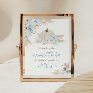 Poster Boho Dusty Blue Citrouille Enveloppe Station
