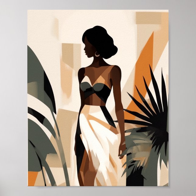 Poster Boho Faceless Girl Magic Wall Art Décor (Devant)