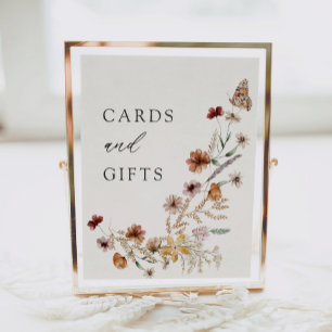 Poster Boho Fall Fleur sauvage Baby showers cartes et cad