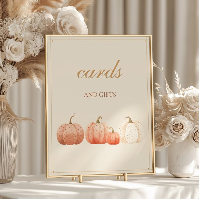 Poster Boho Fall Polka Dot Citrouilles Cartes et Cadeaux (Créateur téléchargé)