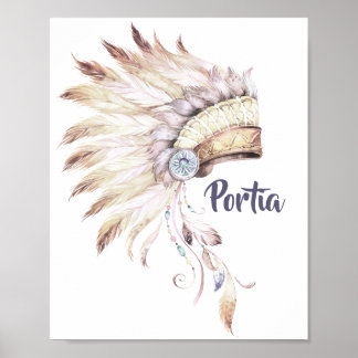 Poster Boho Feather Headdress