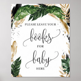 Poster Boho feuilles tropicaux livres d'été pour bébé sig