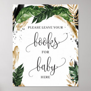 Poster Boho feuilles tropicaux livres d'été pour bébé sig