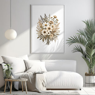 Poster Boho fleur sauvage Botanique Aquarelle Art