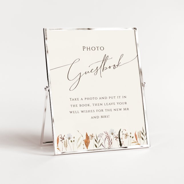 Poster Boho Fleur sauvage d'automne Beige Photo du livre  (Créateur téléchargé)