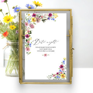 Poster Boho Fleur sauvage Fête des mariées Date Jar de nu