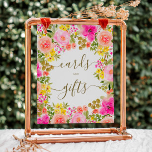 Poster Boho fleur sauvage jardin signe de douche nuptiale