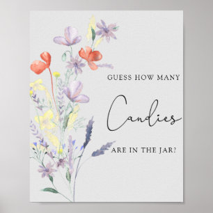 Poster Boho Fleurs sauvages - Devinez combien de bonbons