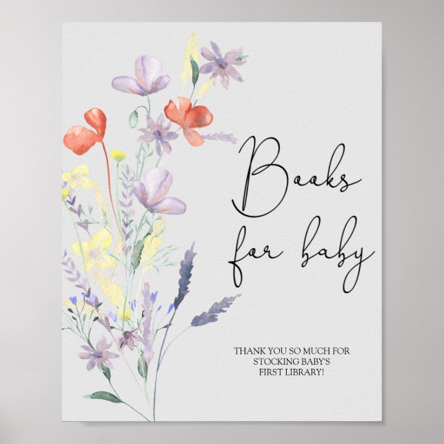 Poster Boho Fleurs sauvages - Livres pour bébé (Devant)