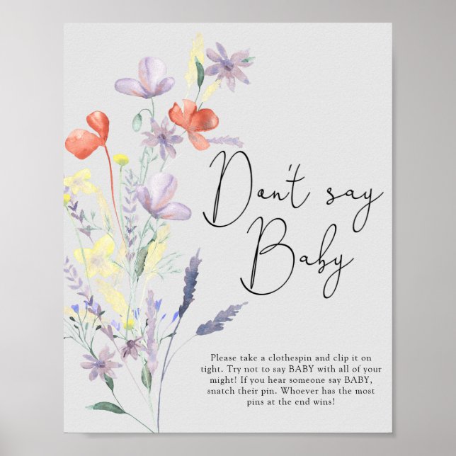 Poster Boho Fleurs sauvages - Ne dites pas bébé (Devant)