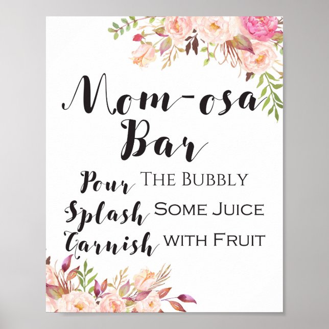 Poster Boho floral MOM-osa bar Signal (Devant)