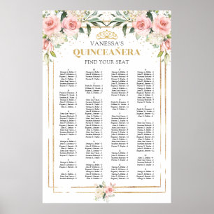 Poster Boho floral or quinceanera alphabétique