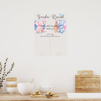 Poster Boho Gender Reveal Genre Guess Game Voting Board